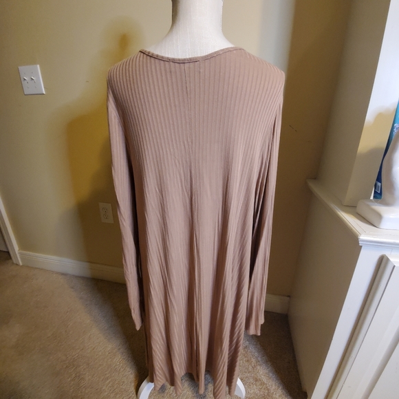 FOREVER 21 Lattice Neck Flow Dress 3x in Tan - Picture 2 of 4